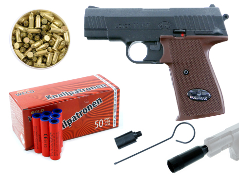 Pistolet hukowy Lexon 11 M1 czarny kal. 6 mm long zestaw