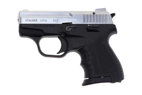 Pistolet hukowy Stalker M906 chrom błyszczący ruchomy zamek