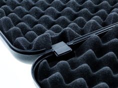 Walizka na broń krótką Megaline czarna 500X300x75 mm polimerowe zawiasy 