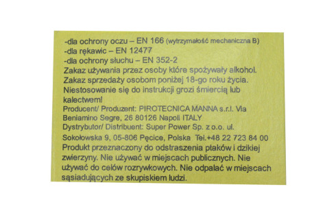 Petarda draskowa emiter dźwięku Szakal P50-0801 zestaw 500 sztuk 