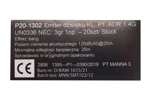 Petarda draskowa emiter dźwięku Korsarka P20-1302 zestaw 200 sztuk 