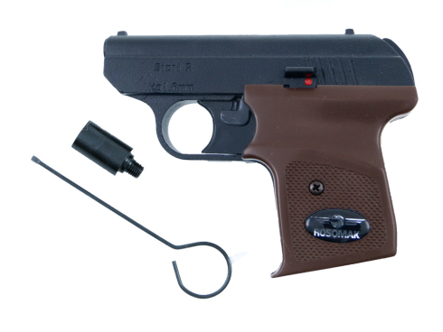 Pistolet hukowy Start 2 ośmiostrzałowy czarny okładziny brąz 