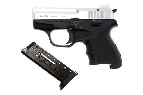Pistolet hukowy Stalker M906 chrom błyszczący ruchomy zamek 