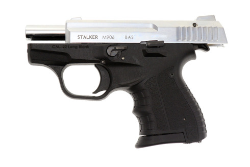Pistolet hukowy Stalker M906 chrom błyszczący ruchomy zamek 