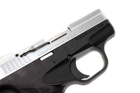 Pistolet hukowy Stalker M906 chrom błyszczący ruchomy zamek 