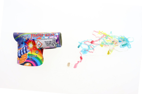 Strzelające konfetti w pistolecie Party Gun komplet 4 sztuki 